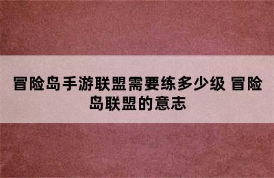 冒险岛手游联盟需要练多少级 冒险岛联盟的意志